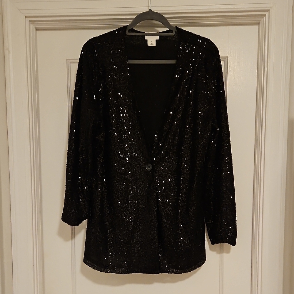 Black Sequin Blazer
